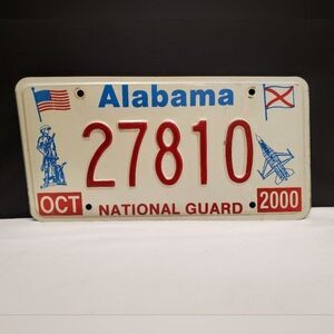 2000 Alabama National Guard License Plate Tag